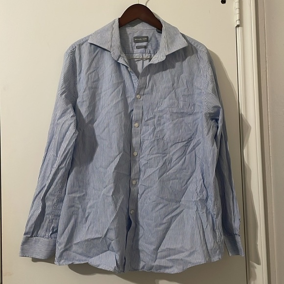Michael Kors Blue Striped Dress Shirt Size XL - Picture 1 of 9